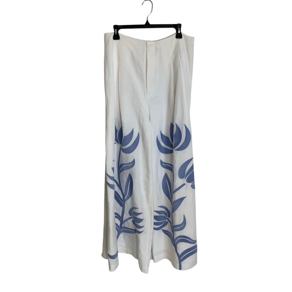 Emily McCarthy High Waisted Paisley Pant- Dutch Tile NWT size large - Picture 3 of 9